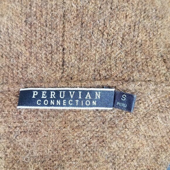 Peruvian Connection brown 100% Royal Alpaca bolero cardigan ladies Small - Picture 6 of 7